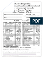 Physique Chimie 2eme Bac Evaluation Diagnostique 1