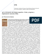 La Formación Del Estado Argentino. Orden, Progreso y Organización Nacional (1982) - Teoría de La Historia PDF