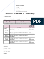 Individual Workweek Plan Report (August 3 - August 7) : Cuayan Elementary School