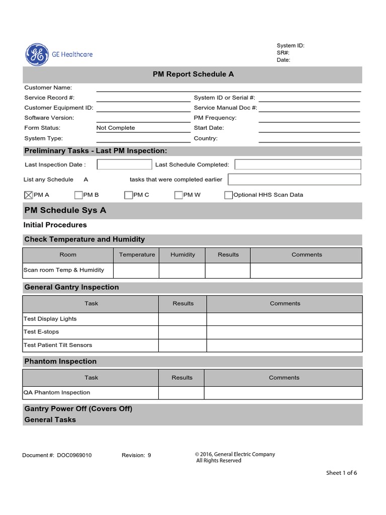 PM Schedule A Checklist | PDF | Manufactured Goods | Equipment