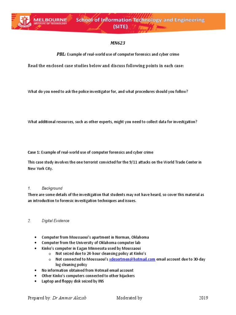 PBL 5 - Example of Real-World Use of Computer Forensics and Cyber Crime ...