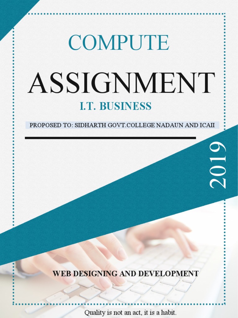 Assignments Cover Page