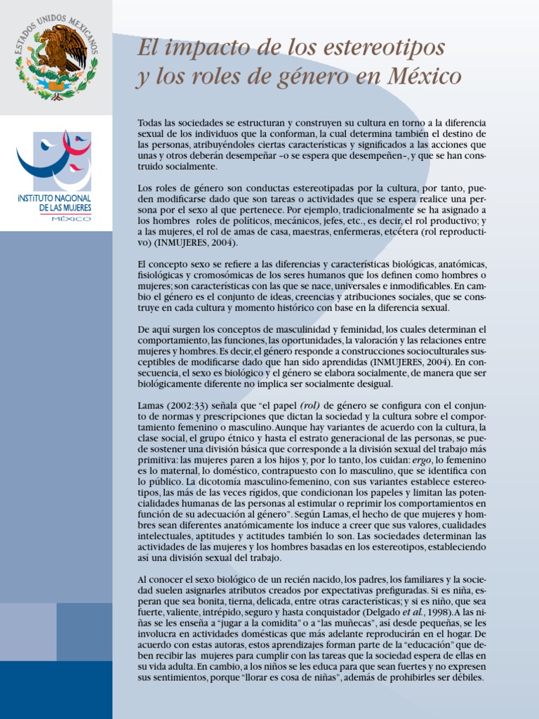 Estereotipos y Roles de Género en México | PDF | Género | Estudios de ...