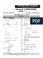 JEE (Main + Advanced) : LEADER COURSE: Classroom Contact Programme