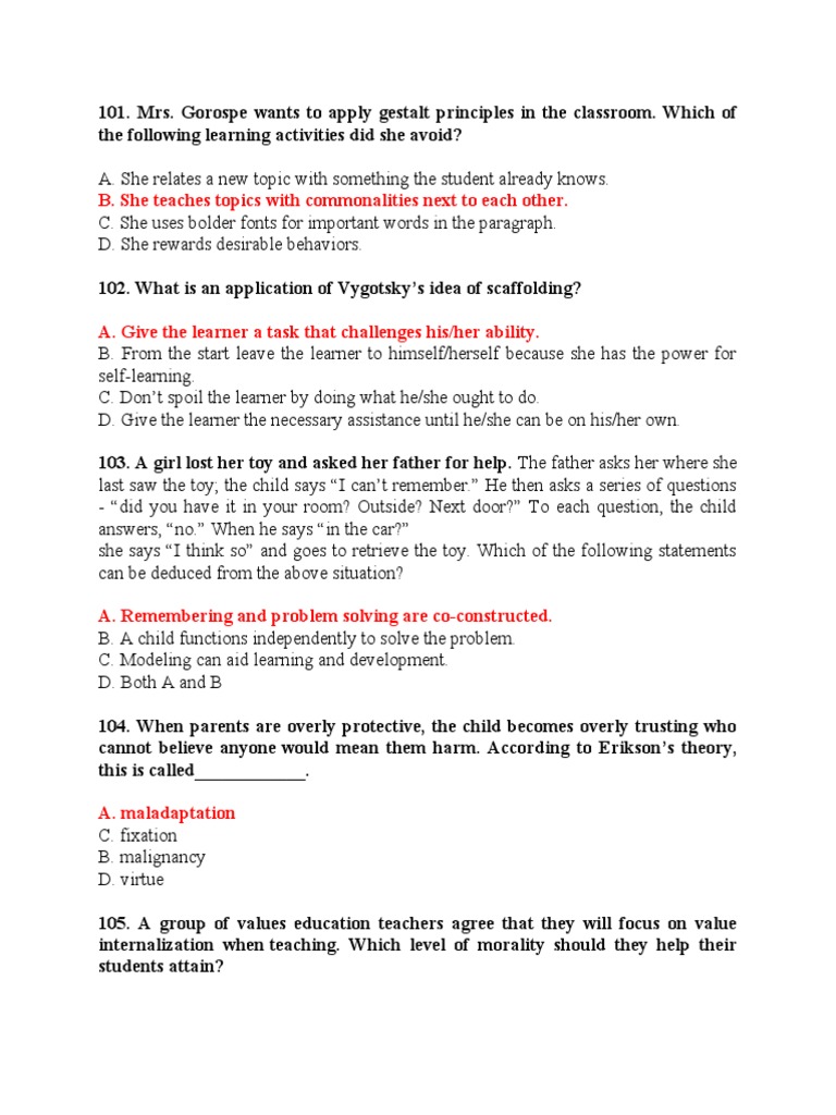 LET Reviewer MODULE DRILLS 1 Professional Education Part 3 | PDF ...