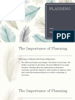 Planning: Organization and Management