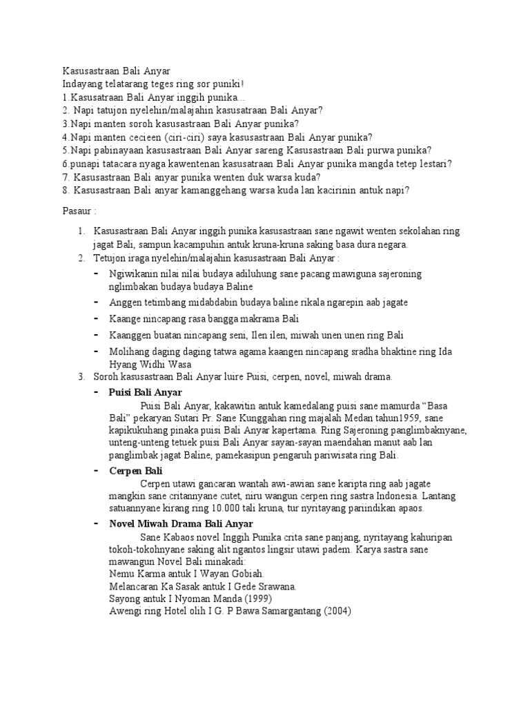 Kasusastraan Bali Anyar