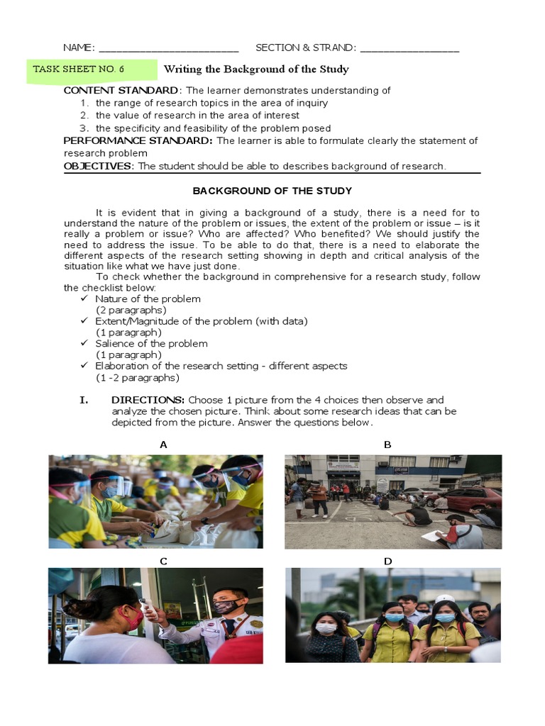 Writing The Background of The Study | PDF | Critical Thinking ...