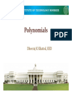 Polynomials: Dheeraj K Khatod, EED