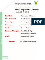 Working Scholar Organization Officers A.Y. 2017-2018