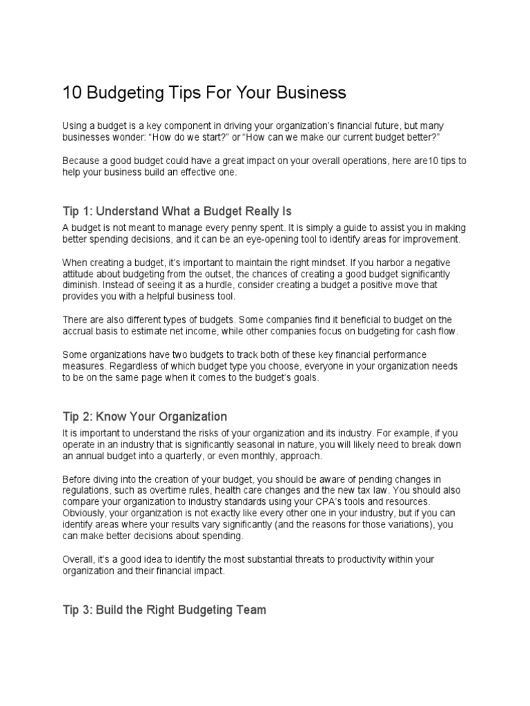 Business Budgeting Essentials | PDF | Payroll | Budget