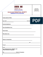 Indian Mathematical Society: Membership Application Form