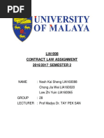 LIA1008 Contract Law Assignment 2016/2017 SEMESTER 2