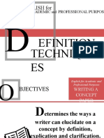 Nglish For: Efinition Techniqu ES