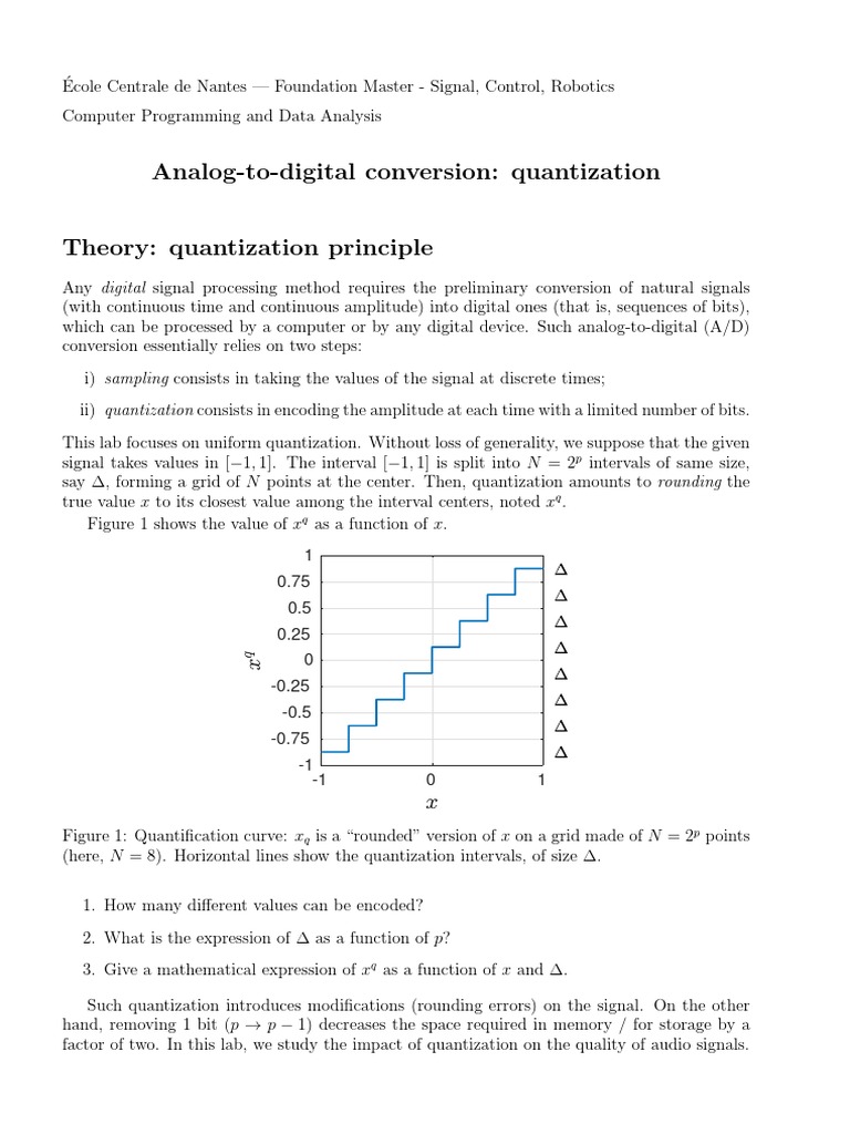 AnalogToDigital Conversion Quantization PDF Analog To Digital