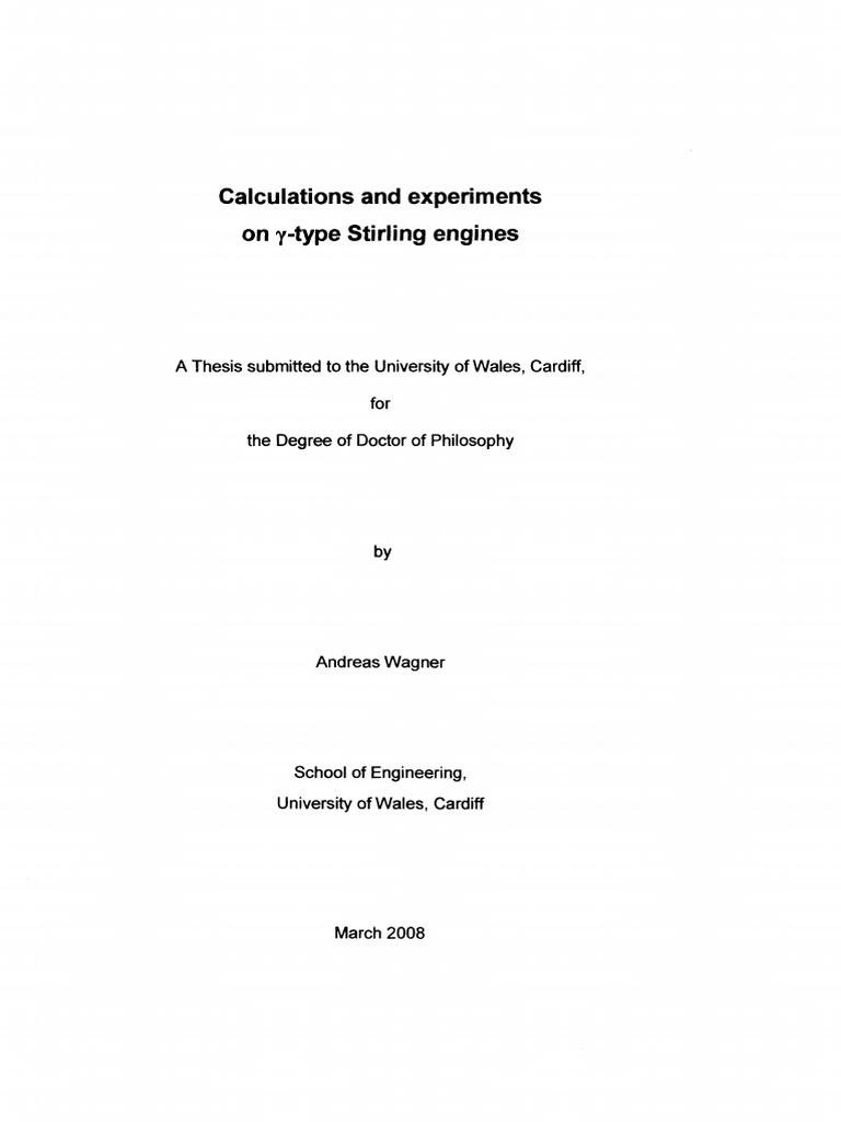 Calculations and Experiments On Gamma Type Stirling Engine PDF | PDF ...