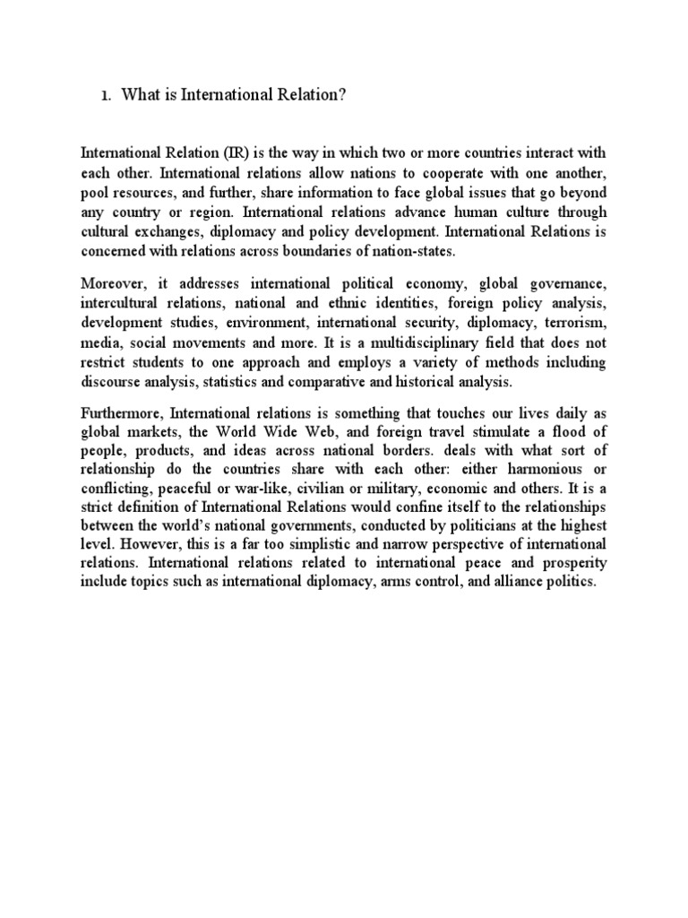 Understanding International Relations | PDF | International Relations ...