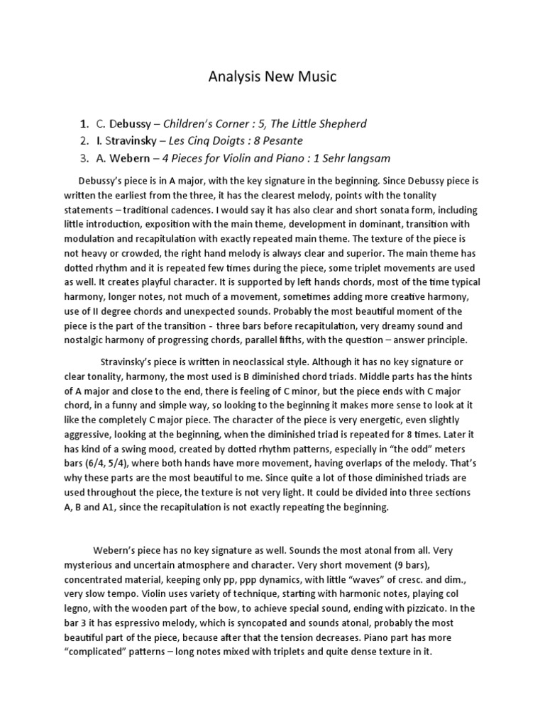 Analysis New Music1 | PDF | Chord (Music) | Musical Compositions