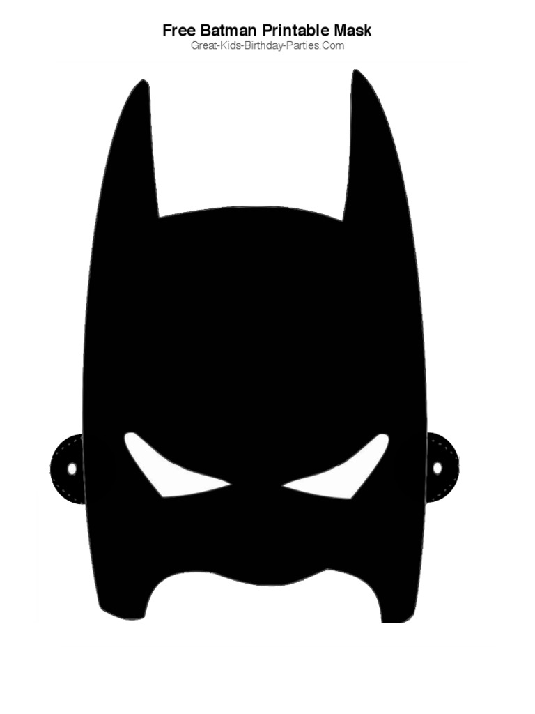 Printable Batman Mask PDF