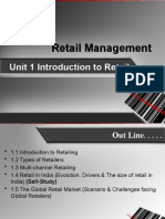 Retail Management Unit1 - The World of Retailing