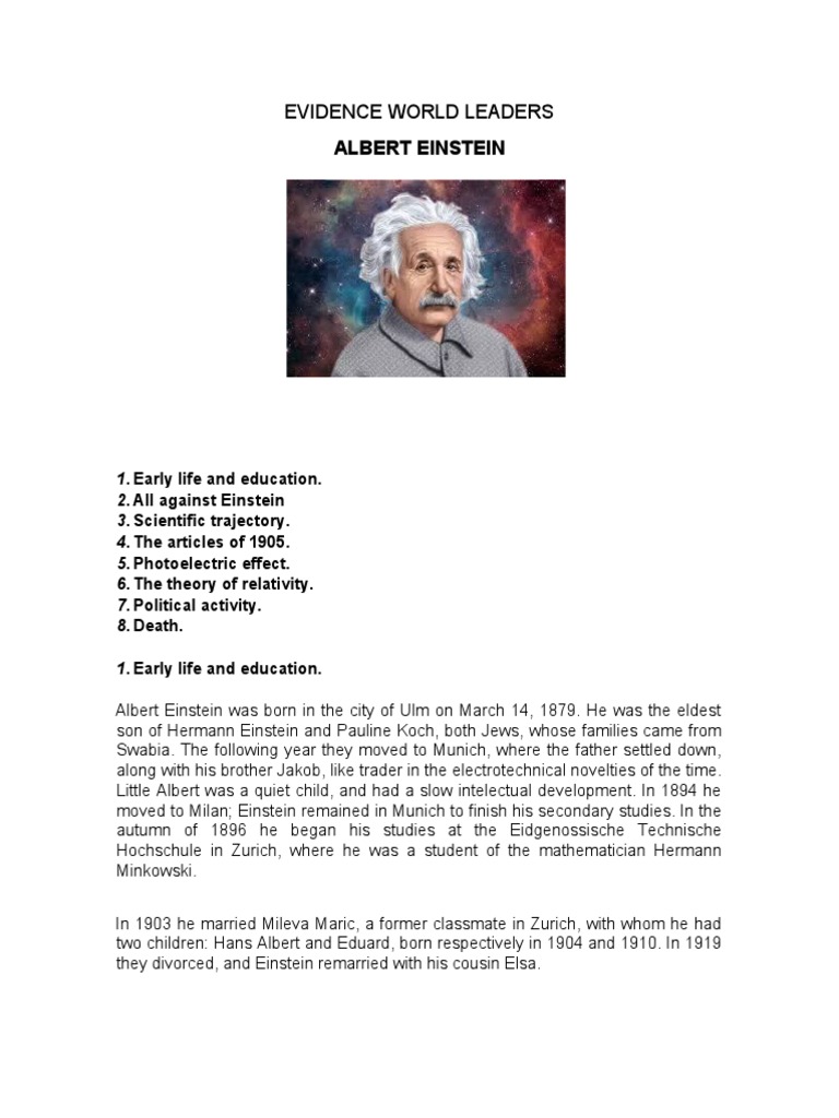 Evidence World Leaders | PDF | Albert Einstein | Theory Of Relativity