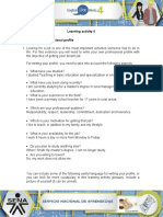 Learning Activity 4 Evidence: My Professional Profile