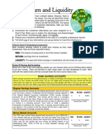 Risk, Return and Liquidity: 1. Summarize The Investment Alternatives You Were Assigned On A