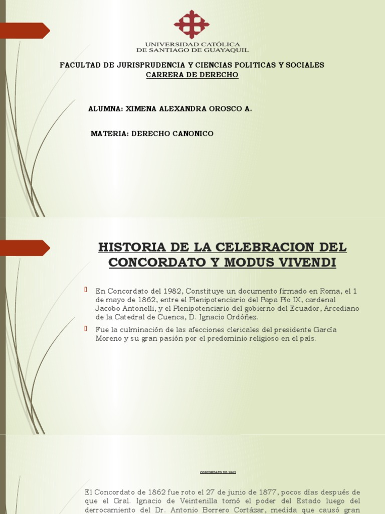 Concordato y Modus Vivendi en Ecuador | PDF | Santa Sede | Ecuador