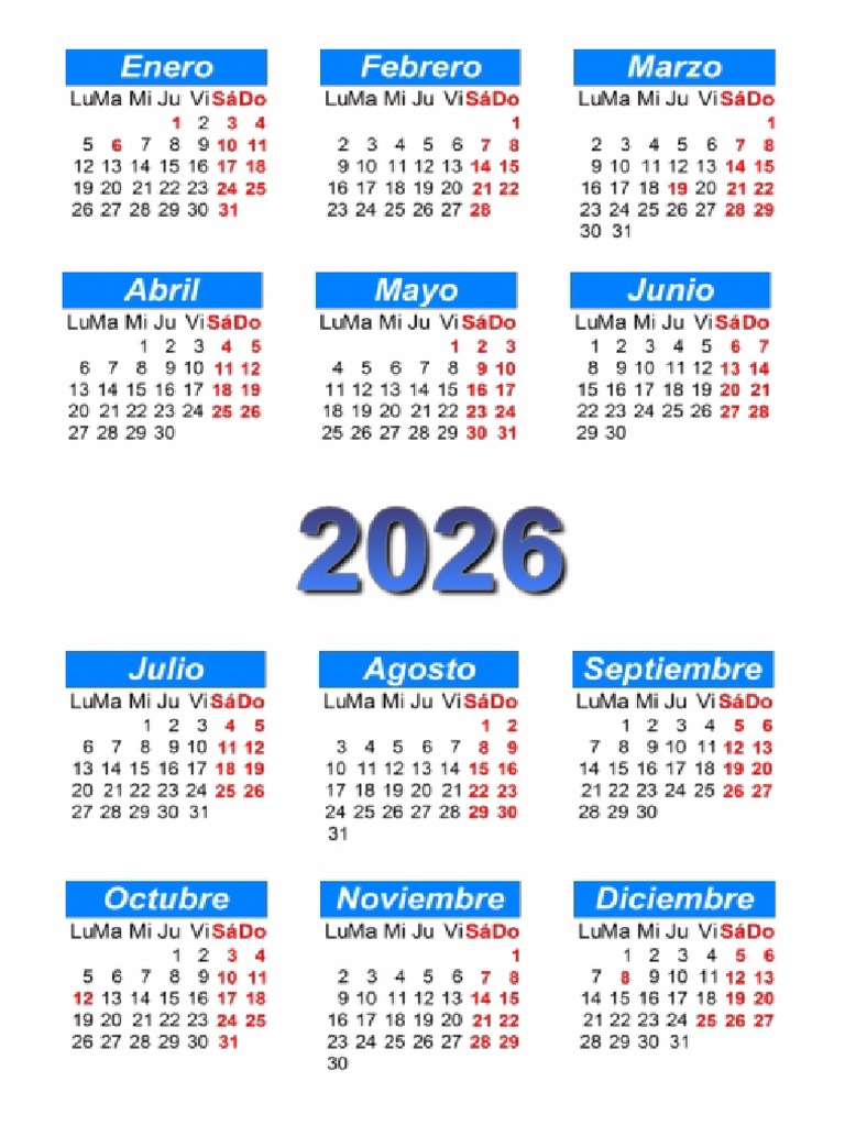 Calendario 2026 PDF