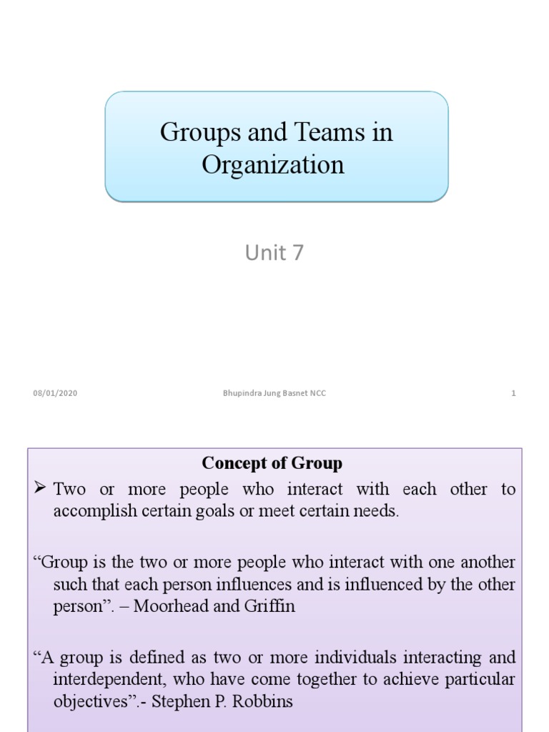 Unit 7 Groups and Teams in Organization | PDF | Leadership | Group ...