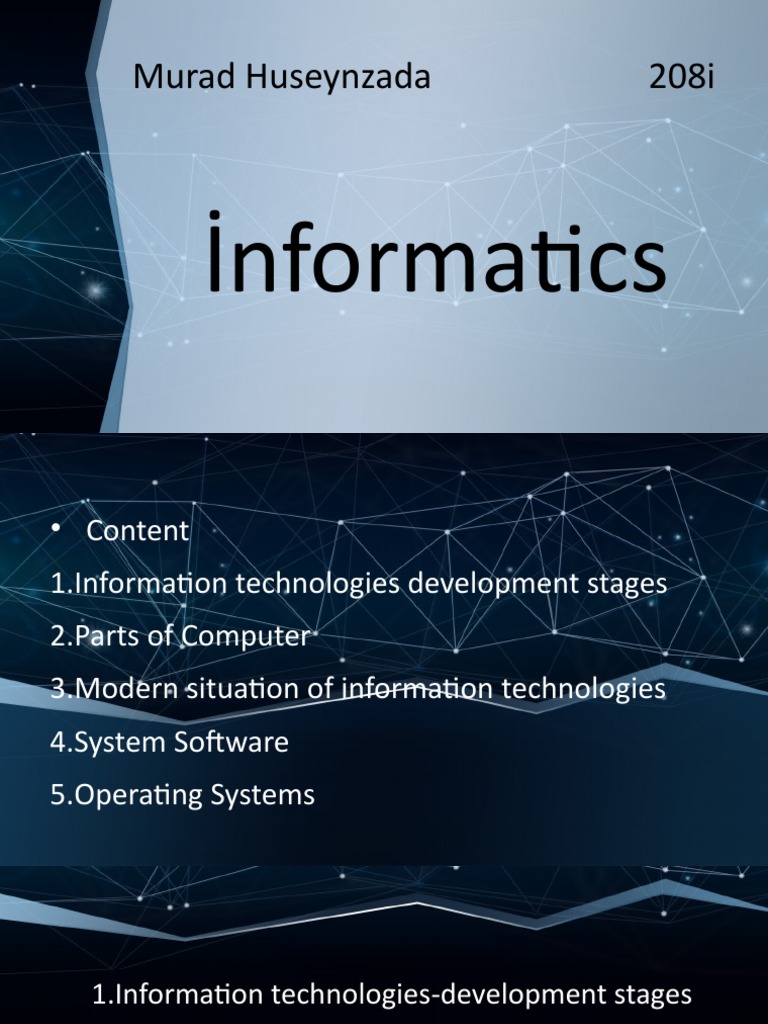 Murad Huseynzada Informatics 208i | PDF | Operating System | Computer ...