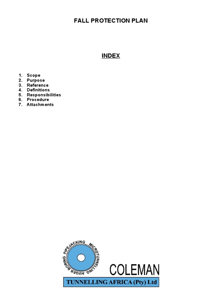 Fall Protection Plan PDF Rope Scaffolding