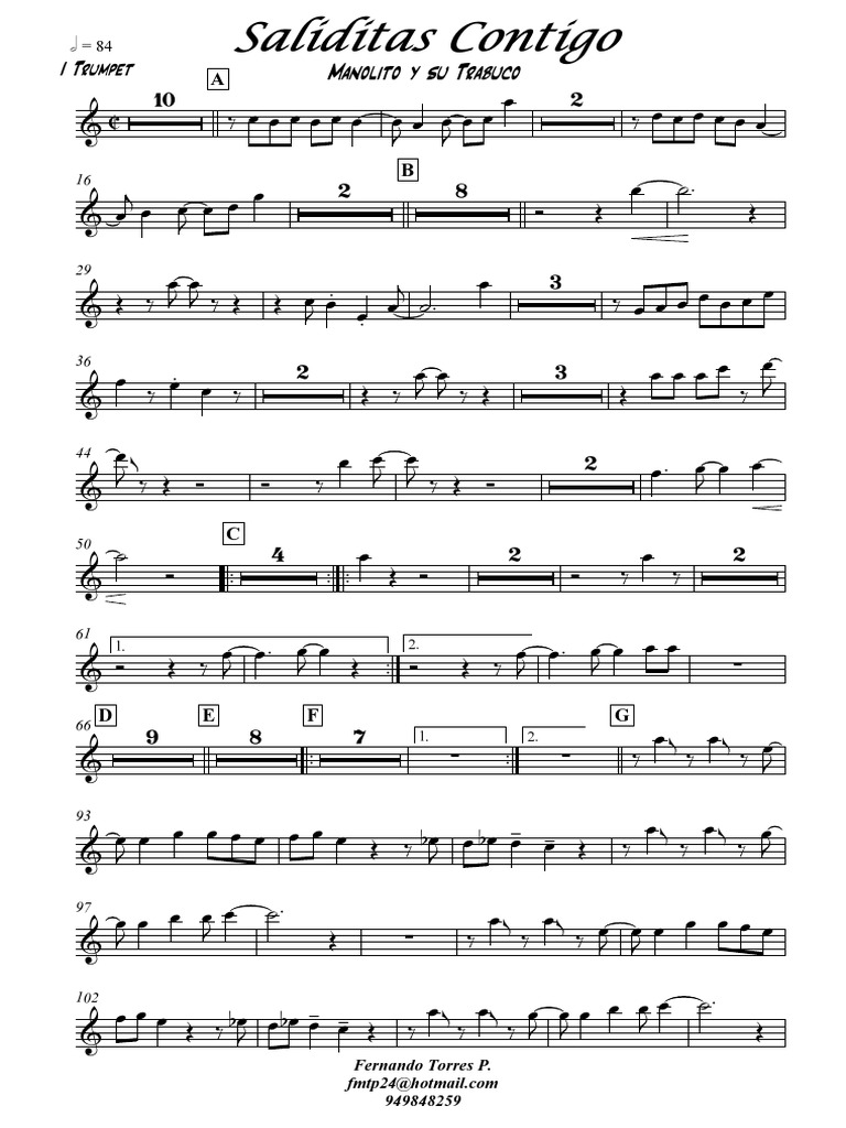 Manolito y Su Trabuco - Saliditas Contigo | PDF | Musical Instruments |  Aerophones