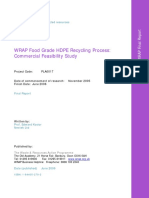 WRAP Food Grade HDPE Recycling Process: Commercial Feasibility Study