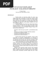 Tujuan Dan Matlamat Penilaian Dalam Kaunseling