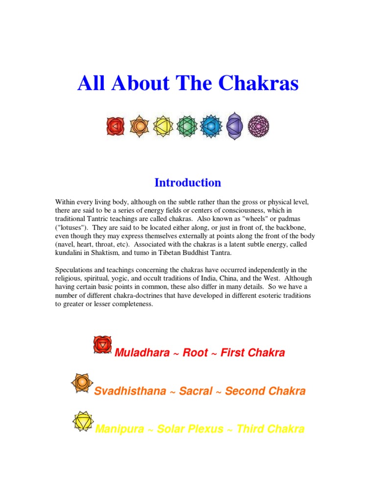 All About The Chakras | PDF | Chakra | Spirituality