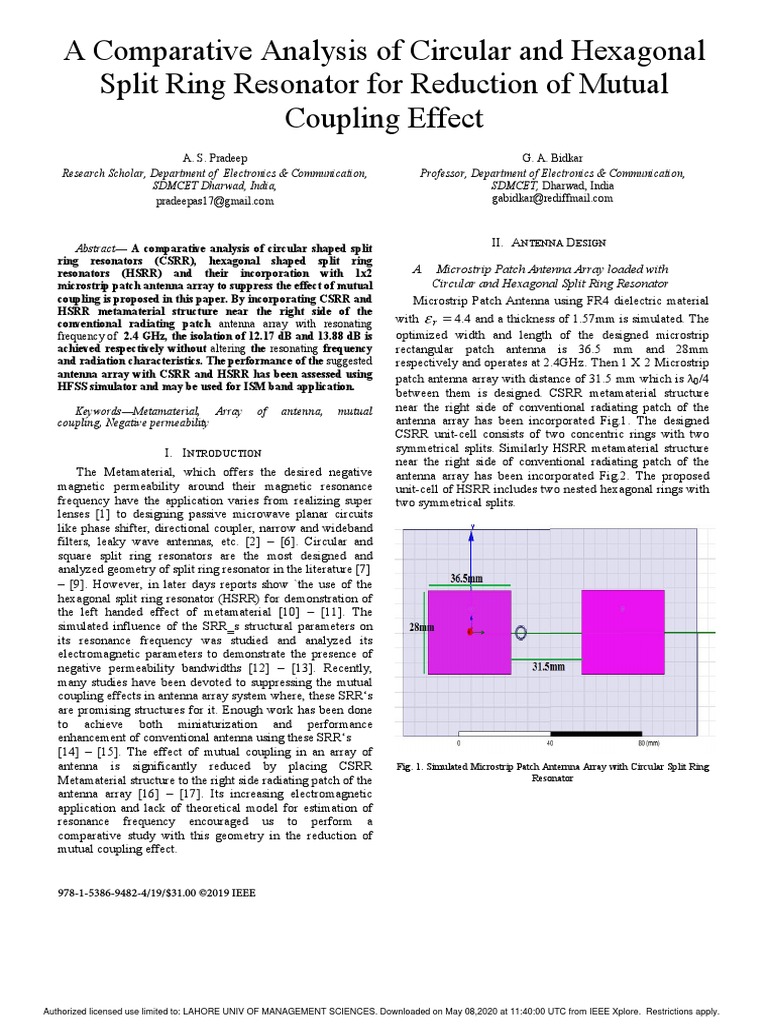 A Comparative Analysis of Circular and Hexagonal Split Ring Resonator ...