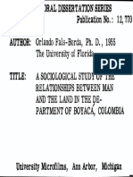 Fals-Borda - A Sociological Study of The Relationships Between Man and The Land in The Department of Boyacá, Colombia PDF