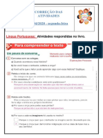 CORREÇÃO DAS ATIVIDADES 06 de Abril