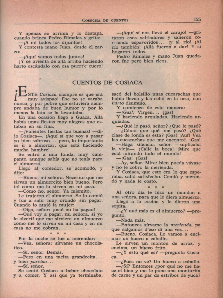 Cuentos de Cosiaca y Pedro Rimales | PDF | Comida y bebida | Alimentos