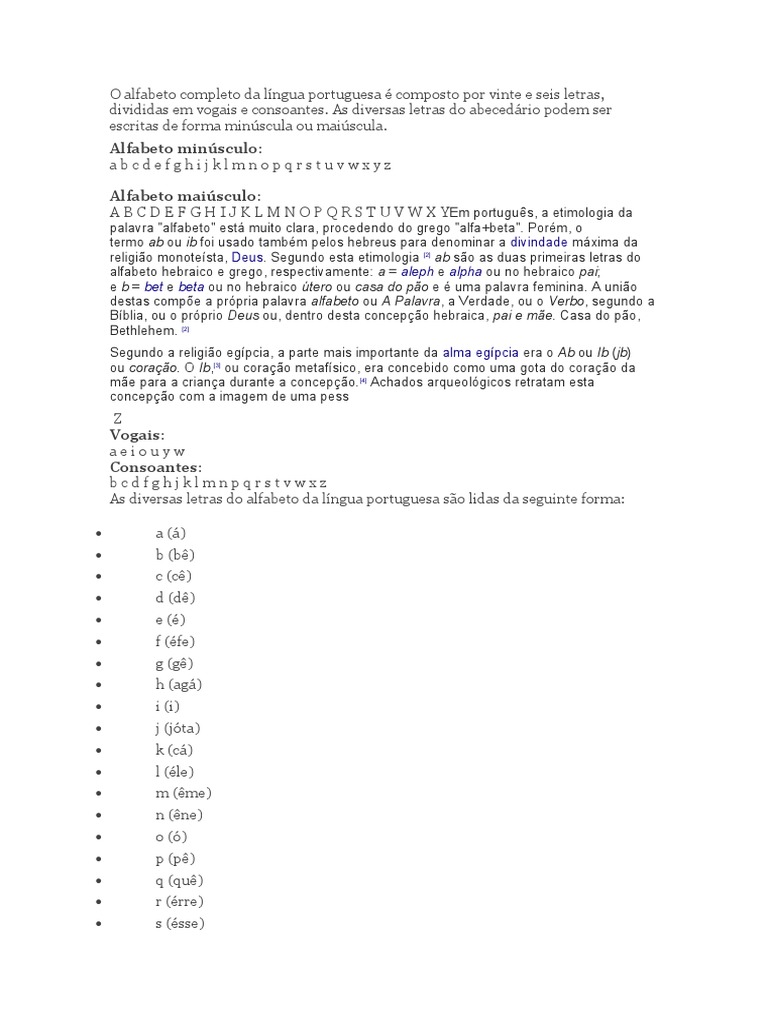 Novo (A) Documento Do Microsoft Word | PDF | Alfabeto | Codificações, image size:768x1024