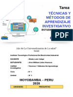 Técnicas Y Métodos de Aprendizaje Investigativo: Moyobamba Peru 2020