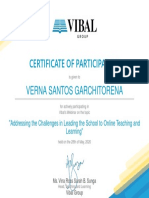 Certificate of Participation: Verna Santos Garchitorena