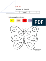 Numeros del 200 al 300 de 10 en 10 y coloreados