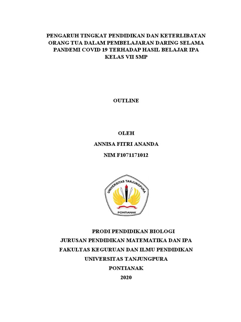 Annisa Fitri Ananda F1071171012 Outline