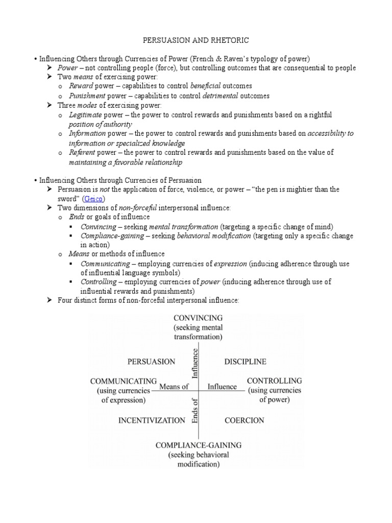 Persuasion and Rhetoric | PDF | Power (Social And Political) | Rhetoric