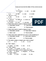 Metric Conversions and Measurements