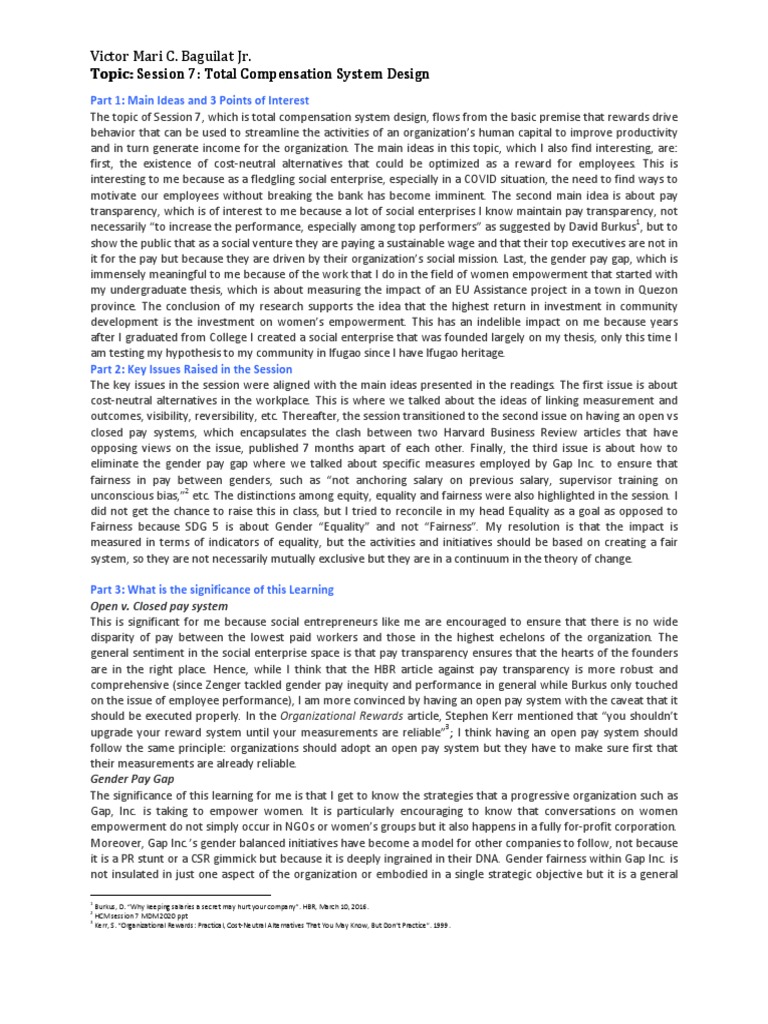 Total Compensation System Design Insights | PDF | Gender | Gender Studies