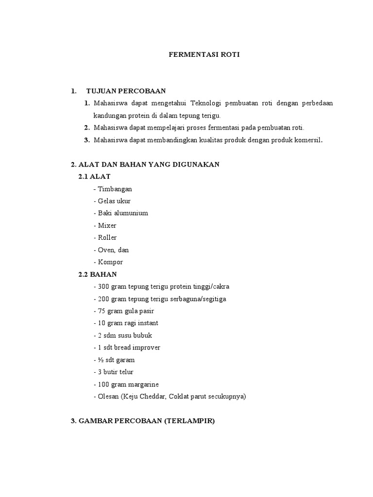 Proses Fermentasi dalam Pembuatan Roti | PDF