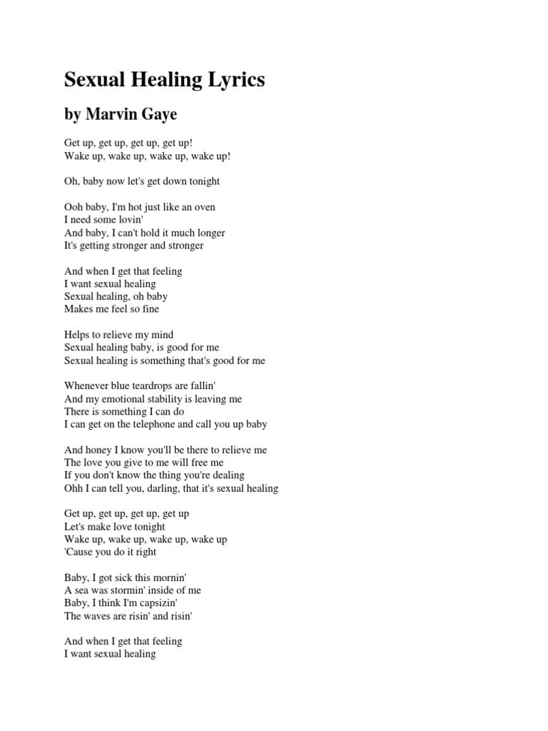 Sexual Healing Lyrics PDF | PDF